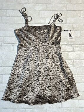 Lola Grace Leopard Print Satin Mini Dress